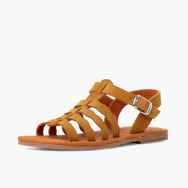 Sandalias niña y mujer tipo gladiador con hebilla