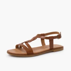 Sandalias niña y mujer tira central trenza
