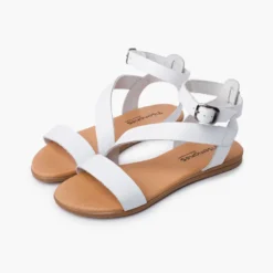 Sandalias niña y mujer tira cruzada pulsera hebilla