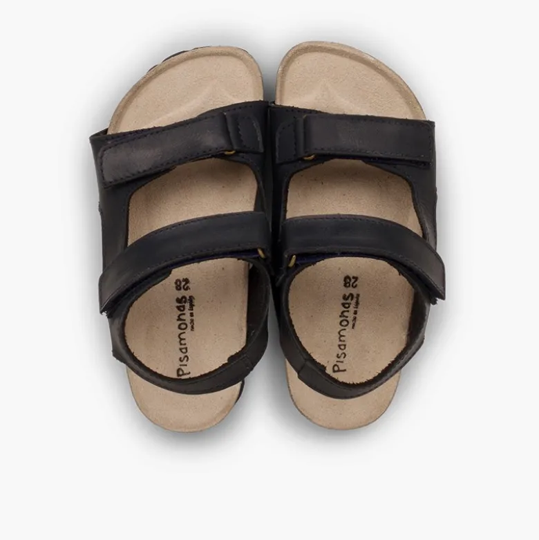Sandalias Piel Bio Niño Doble tira adherente