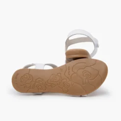 Sandalias piel eslabones tira adherente