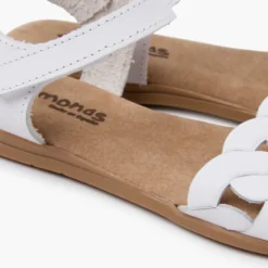 Sandalias piel eslabones tira adherente