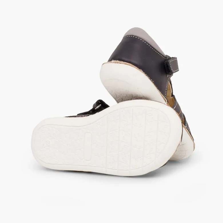 Sandalias Piel Niño con tira adherente Cangrejera