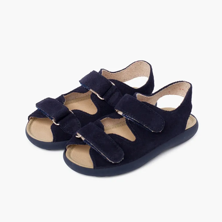 Sandalias unisex serraje tiras frontales adherentes