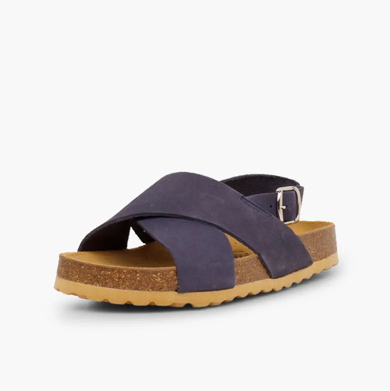 Sandalias unisex tiras cruzadas en Nobuck