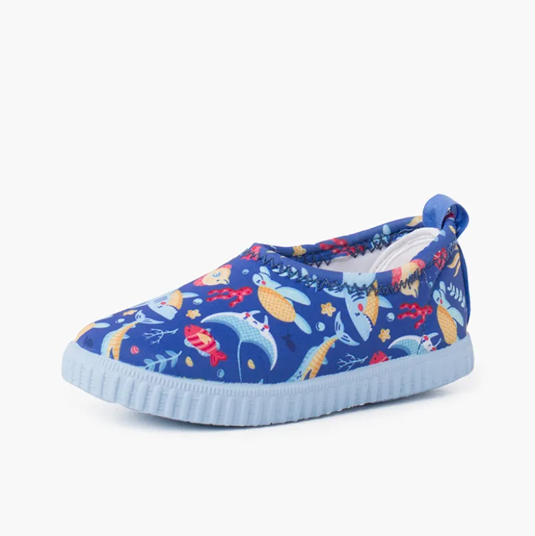 Zapatilla cerrada tipo neopreno dibujos