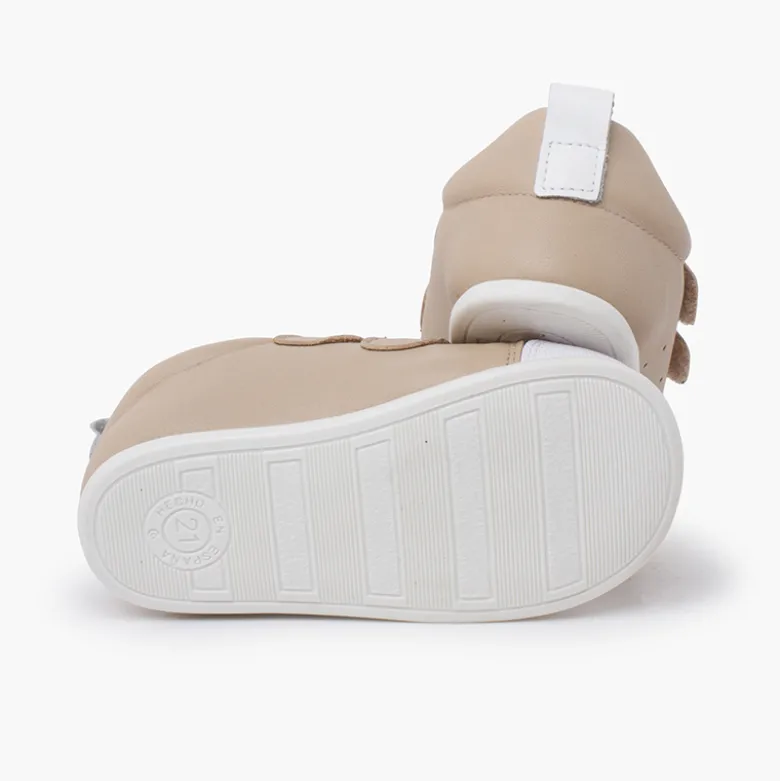 Zapatillas blanditas piel doble cierre adherente
