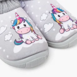 Zapatillas casa cuello calcetín lana unicornio