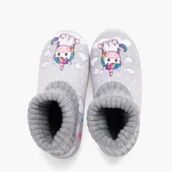 Zapatillas casa cuello calcetín lana unicornio
