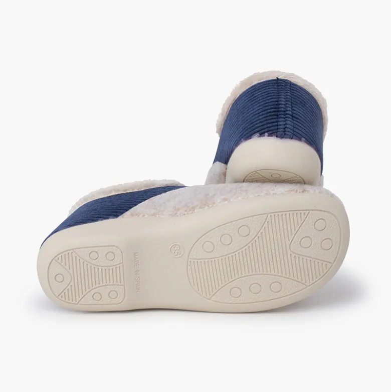 Zapatillas casa pana forro pelito