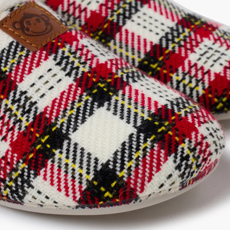 Zapatillas casa pura lana cuadros
