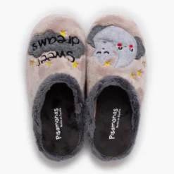 Zapatillas casa tipo zueco dibujo luna