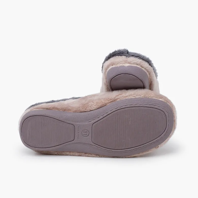 Zapatillas casa tipo zueco dibujo luna
