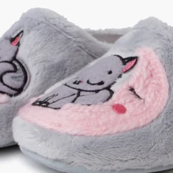 Zapatillas casa tipo zueco gato y luna