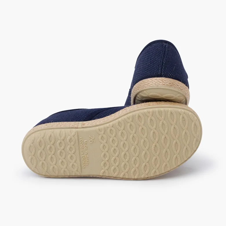 Zapatillas lino cordones suela alpargata