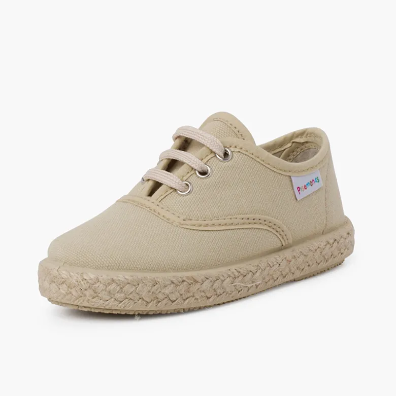Zapatillas lona cordones suela alpargata
