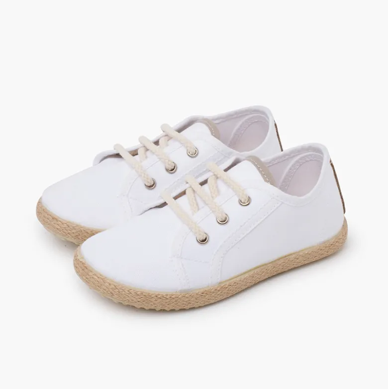 Zapatillas lona cordones tipo alpargata