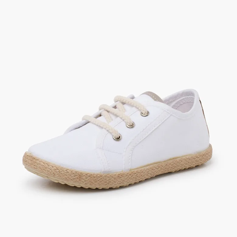 Zapatillas lona cordones tipo alpargata