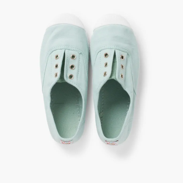 Zapatillas Lona Punta Goma Sin Cordones