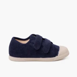 Zapatillas pana puntera goma y doble cierre