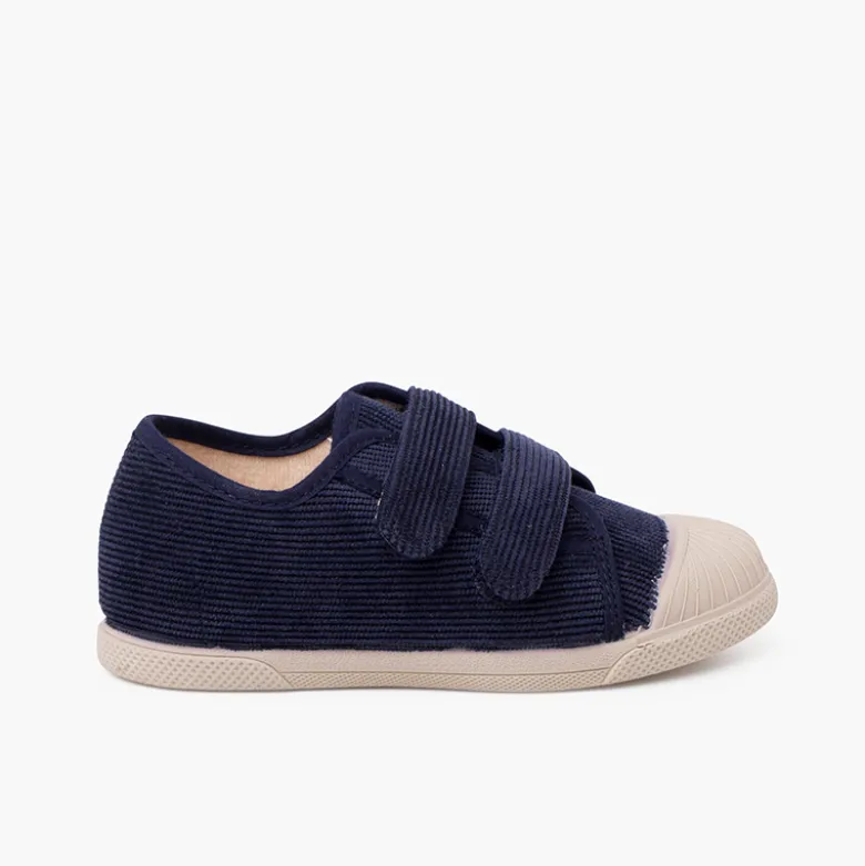 Zapatillas pana puntera goma y doble cierre