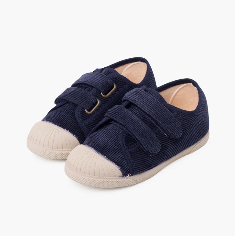 Zapatillas pana puntera goma y doble cierre
