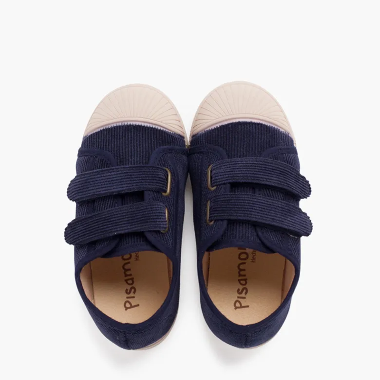 Zapatillas pana puntera goma y doble cierre