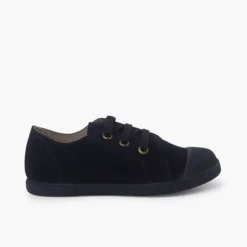 Zapatillas serraje puntera de goma y cordones