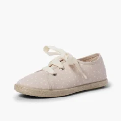 Zapatillas tela puntitos niña