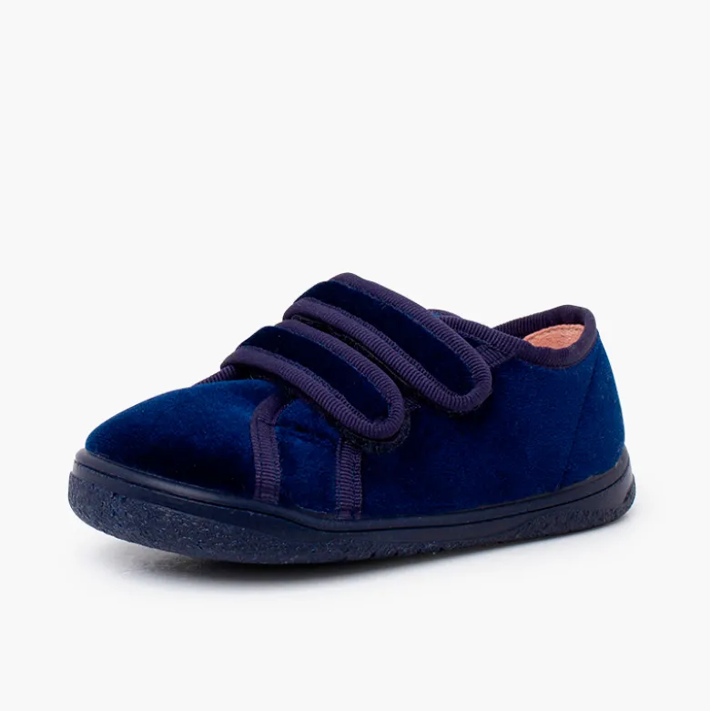 Zapatillas terciopelo barefoot doble tira adherente