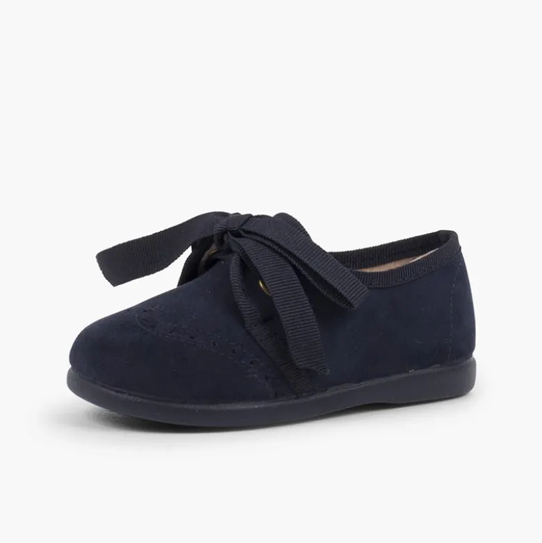 Zapatito niños tipo blucher con lazo y picados