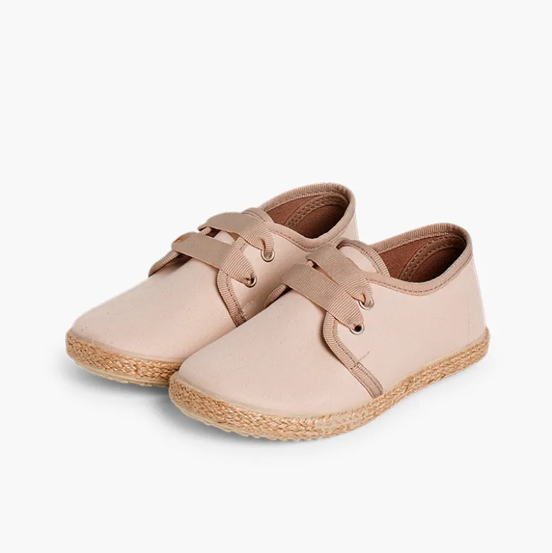 Zapato Blucher Piso Alpargata Efecto Raso