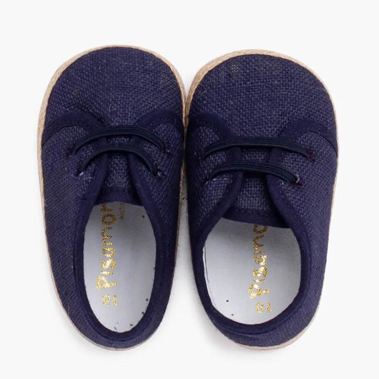 Zapatos bebé lino y yute cordón elástico