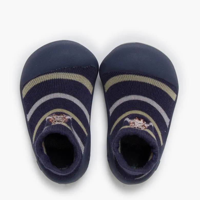 Zapatos bebé puntera redondeada rayas Erizo