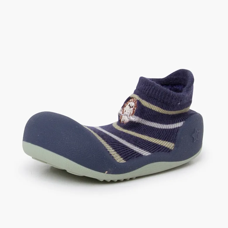 Zapatos bebé puntera redondeada rayas Erizo