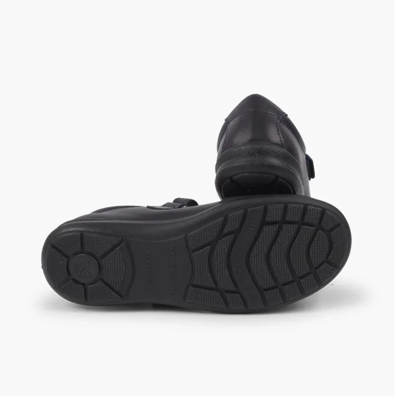 Zapatos Colegiales Lavables Niña Merceditas Puntera Reforzada