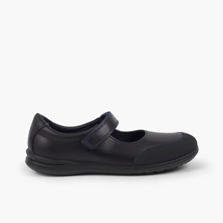 Zapatos Colegiales Lavables Niña Merceditas Puntera Reforzada