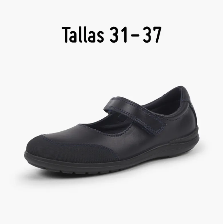 Zapatos Colegiales Lavables Niña Merceditas Puntera Reforzada
