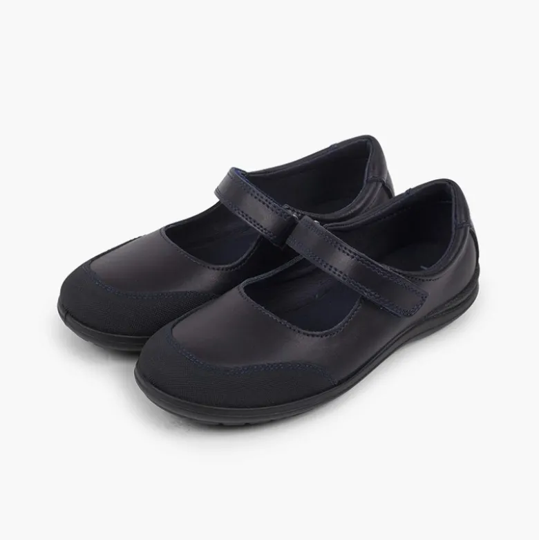 Zapatos Colegiales Lavables Niña Merceditas Puntera Reforzada